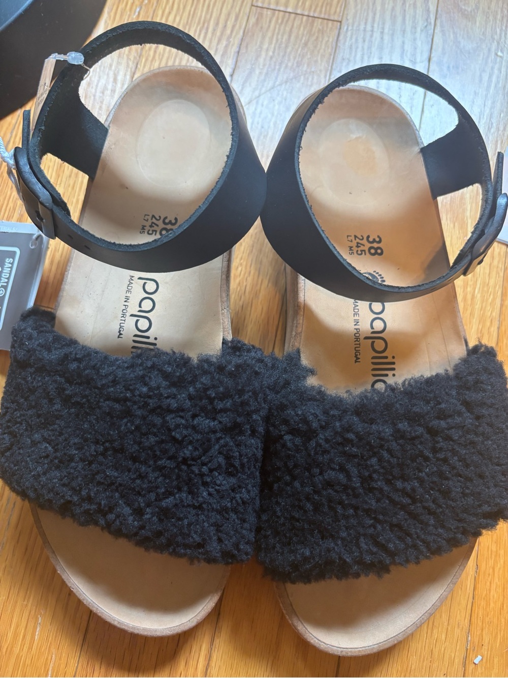 Papillio by Birkenstock Black Teddy Strap Sandals EU 38 US 7-7.5